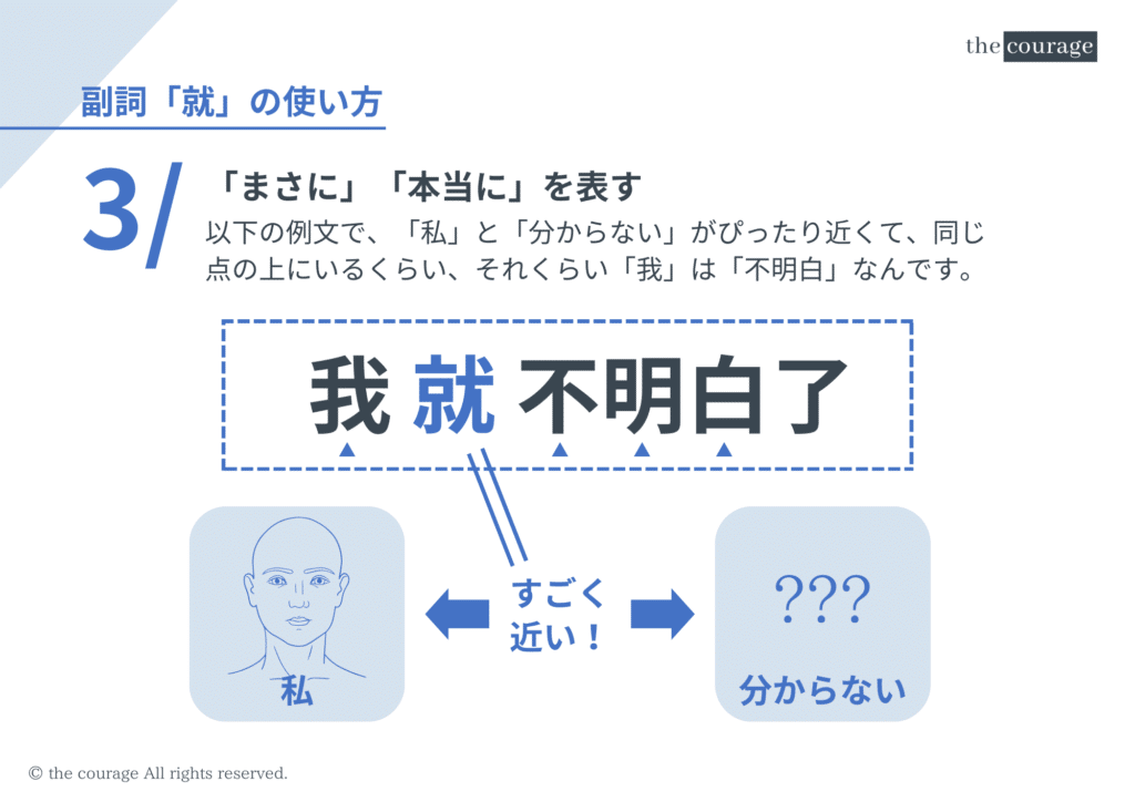中国語の副詞「就」の意味と使い方~“近い”から考えてみる~ | courage-blog
