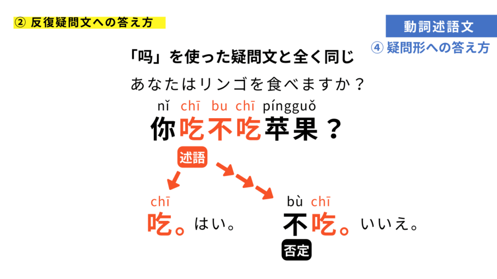 反復疑問文への答え方