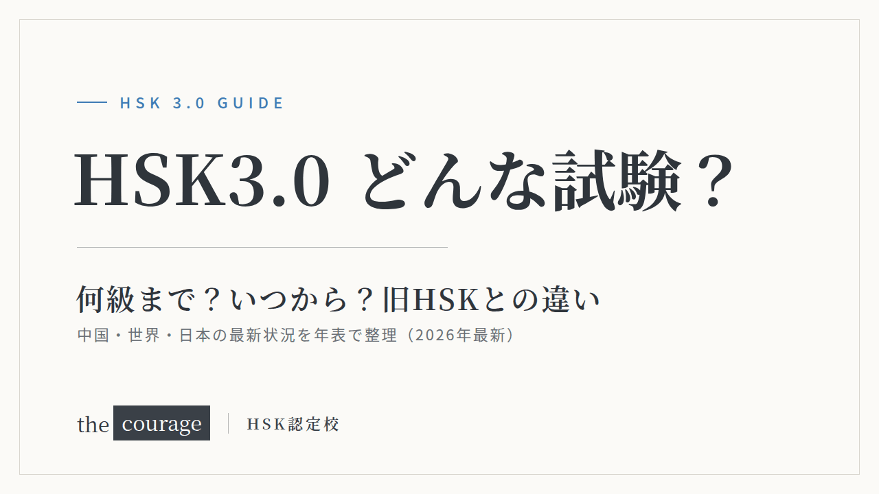 HSK3.0 どんな試験?何級まで・いつから・旧HSKとの違い